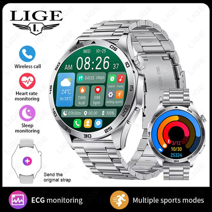 2025 New Smart Watch with ECG Men Blood Pressure Heart Rate Monitoring Sports Watch Bluetooth Call Health Smartwatch for Xiaomi
